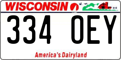 WI license plate 334OEY
