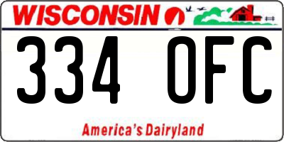 WI license plate 334OFC