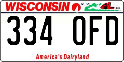 WI license plate 334OFD