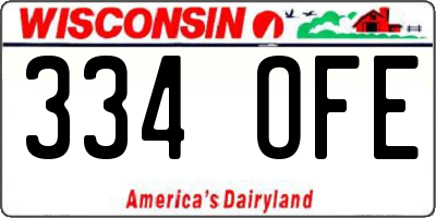 WI license plate 334OFE