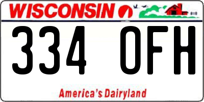 WI license plate 334OFH