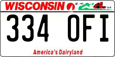 WI license plate 334OFI