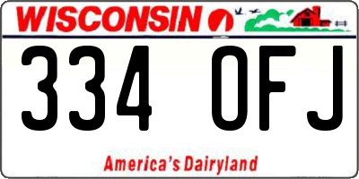 WI license plate 334OFJ