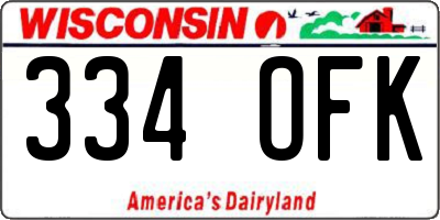 WI license plate 334OFK