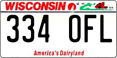 WI license plate 334OFL