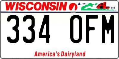 WI license plate 334OFM