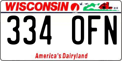 WI license plate 334OFN