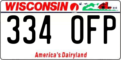 WI license plate 334OFP
