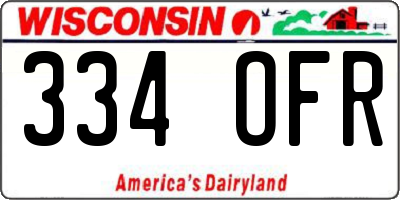 WI license plate 334OFR