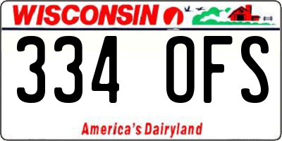 WI license plate 334OFS