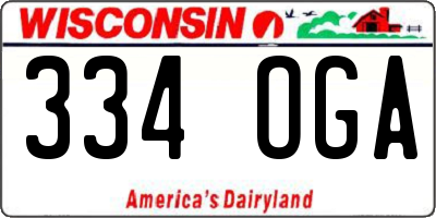 WI license plate 334OGA