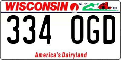 WI license plate 334OGD