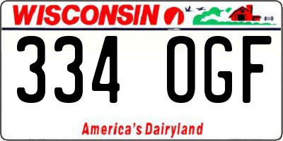 WI license plate 334OGF