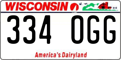 WI license plate 334OGG