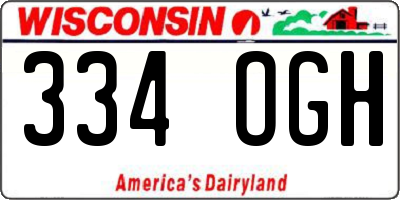 WI license plate 334OGH