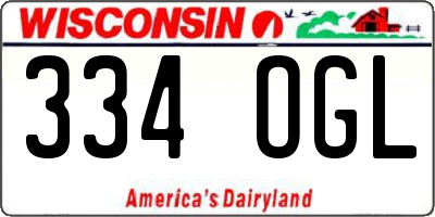 WI license plate 334OGL