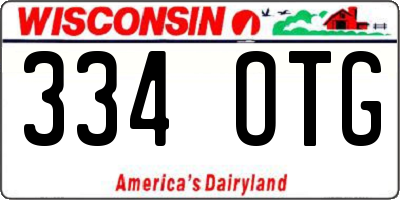 WI license plate 334OTG
