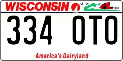 WI license plate 334OTO
