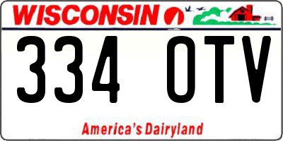 WI license plate 334OTV