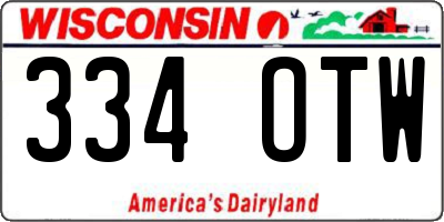 WI license plate 334OTW