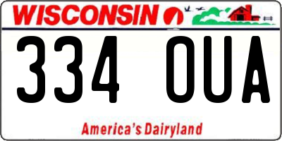 WI license plate 334OUA