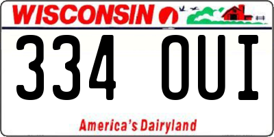 WI license plate 334OUI