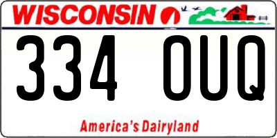 WI license plate 334OUQ