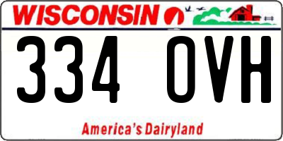 WI license plate 334OVH