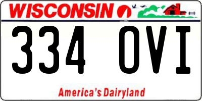 WI license plate 334OVI