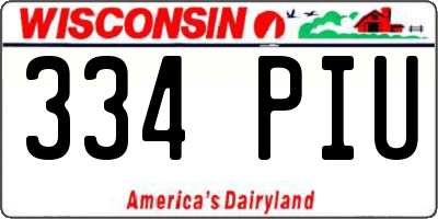 WI license plate 334PIU