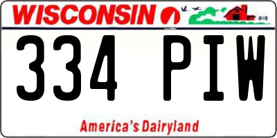 WI license plate 334PIW