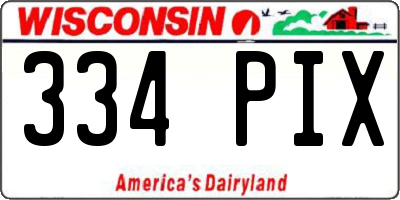 WI license plate 334PIX