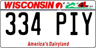 WI license plate 334PIY