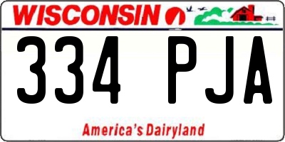 WI license plate 334PJA