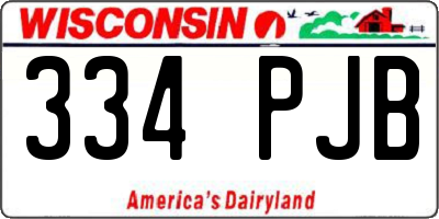 WI license plate 334PJB