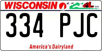 WI license plate 334PJC