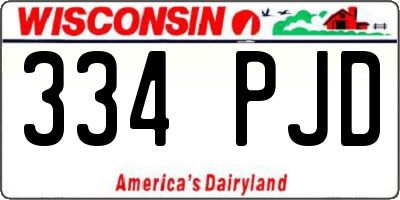 WI license plate 334PJD