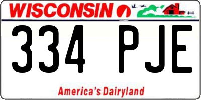 WI license plate 334PJE