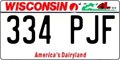 WI license plate 334PJF