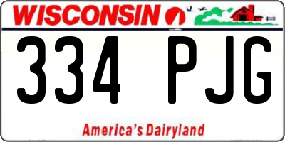 WI license plate 334PJG