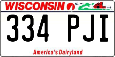 WI license plate 334PJI