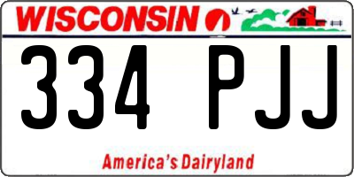 WI license plate 334PJJ