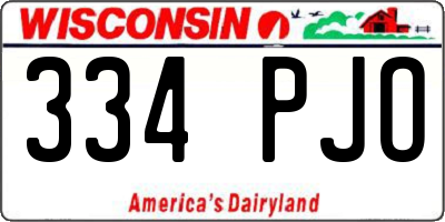 WI license plate 334PJO