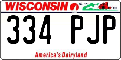 WI license plate 334PJP