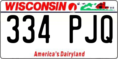 WI license plate 334PJQ