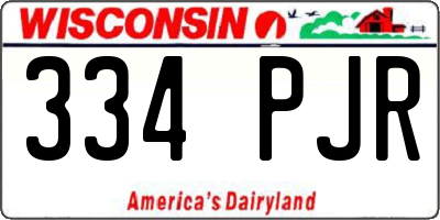 WI license plate 334PJR