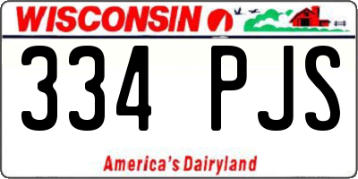 WI license plate 334PJS