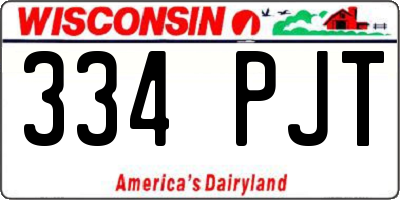 WI license plate 334PJT