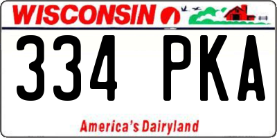 WI license plate 334PKA