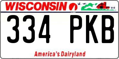 WI license plate 334PKB